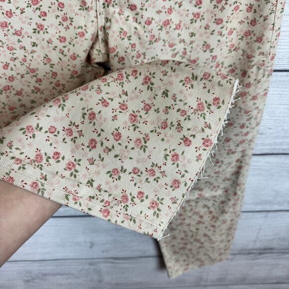 Boyish Women's High Rise Tommy Desert Rose Floral Ivory Straight Jeans Size 30 - Picture 5 of 10